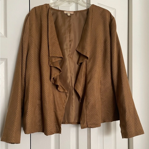 Choices Bronze Lightweight Open Jacket with lining & Ruffled lapel Size XL - Picture 7 of 7